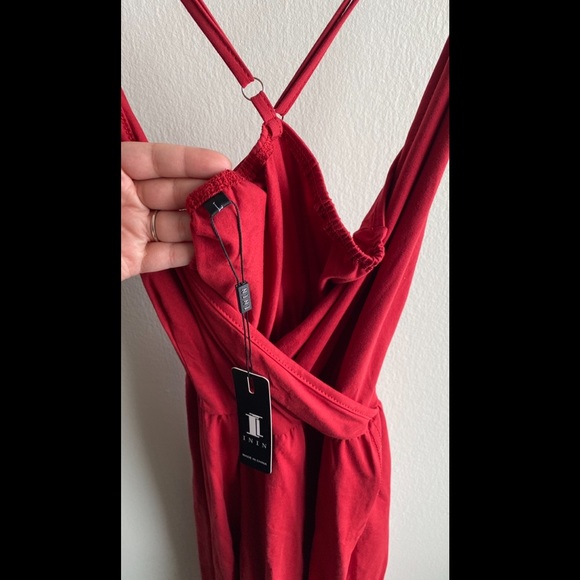 💃🏻Red V-Neck Backless Split Maxi Dress - Picture 4 of 7